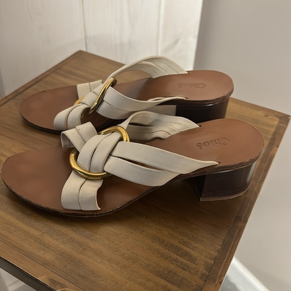 Chloe Rony Heeled Sandal in Color Cloudy Size 38 - Picture 4 of 12